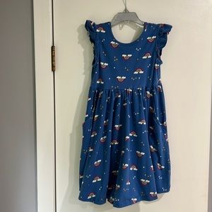 Hanna Andersson Rainbow Print Dress with Pockets 120 (size 6-7)